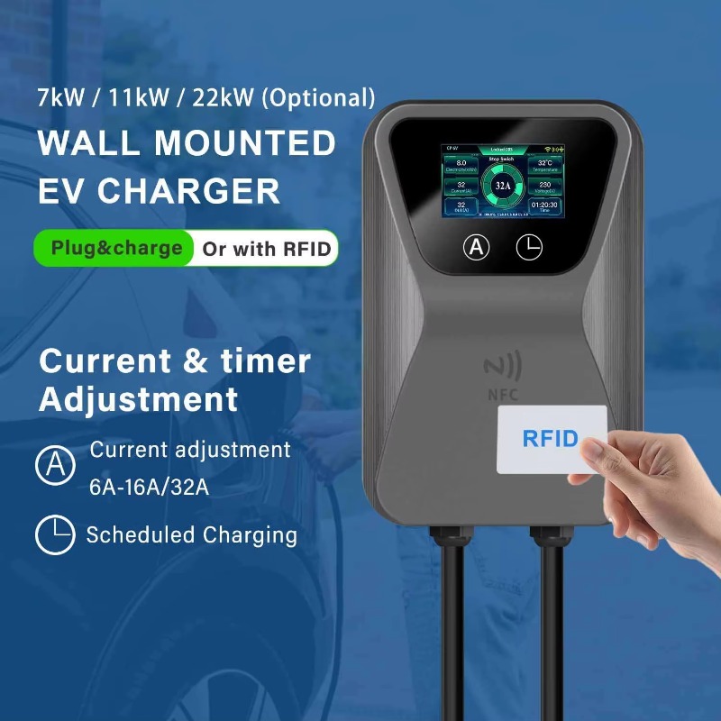 22Kw Wallbox Type 2 Ocpp Rfid - EV-lader Smart Wallbox 7kW 11kW 22kW