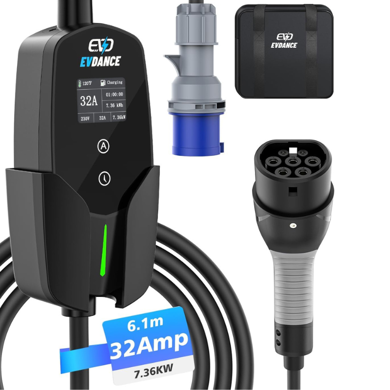Evdance 32a Type 2 Ev Oplader  - Portable Ev Charger 32A Type 2 Cee Plug recensie en prijs
