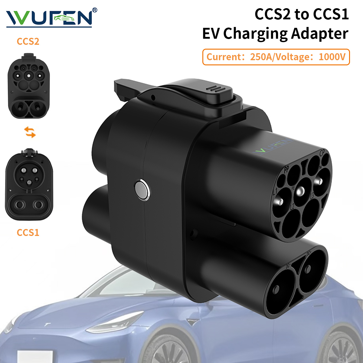 WUFEN CCS2 naar CCS1-adapter A - Ccs2 To Ccs1 Fast Charge Adapter 250Kw recensie en prijs