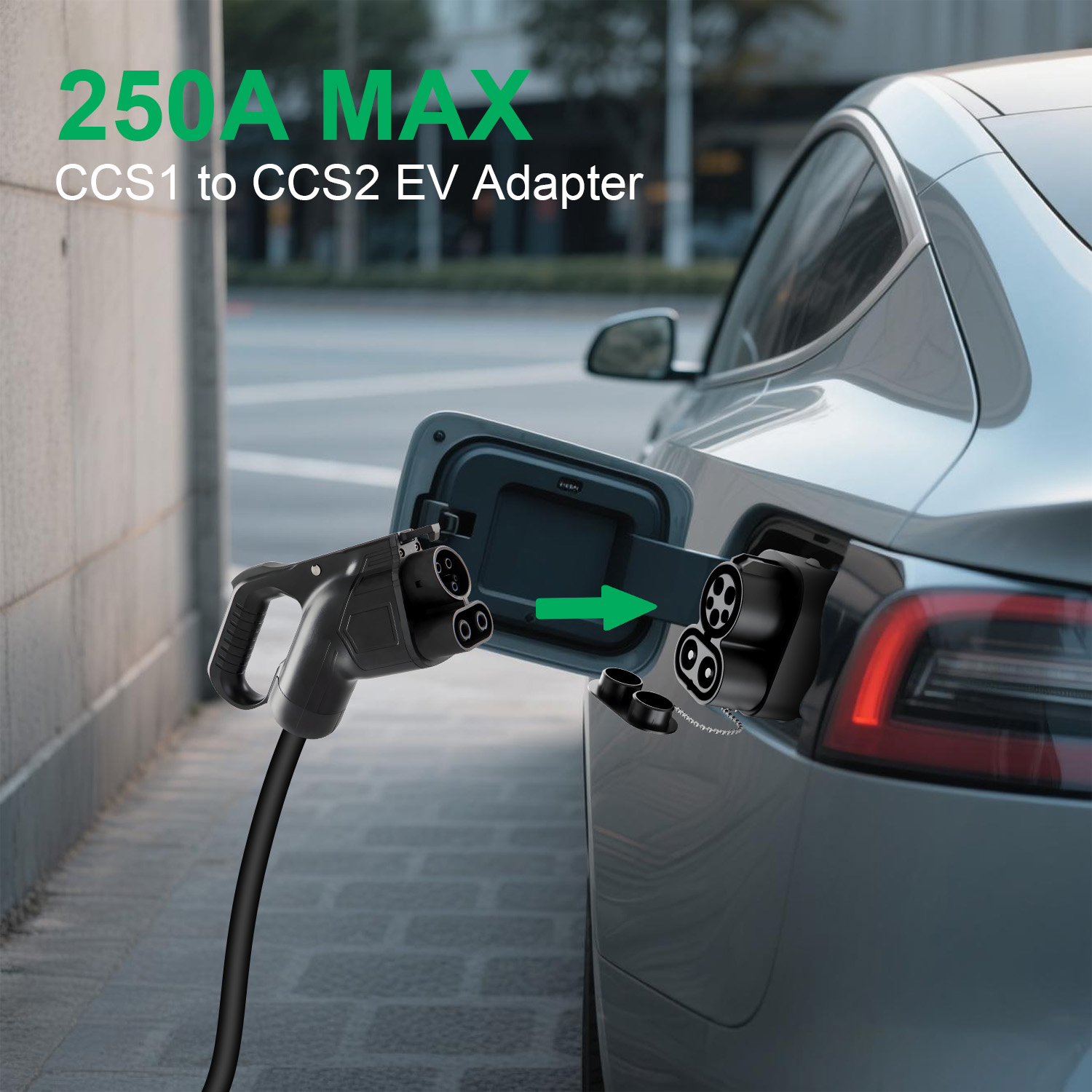 CCS1 naar CCS2 opladeradapter  - Ccs2 To Ccs1 Fast Charge Adapter 250Kw recensie en prijs